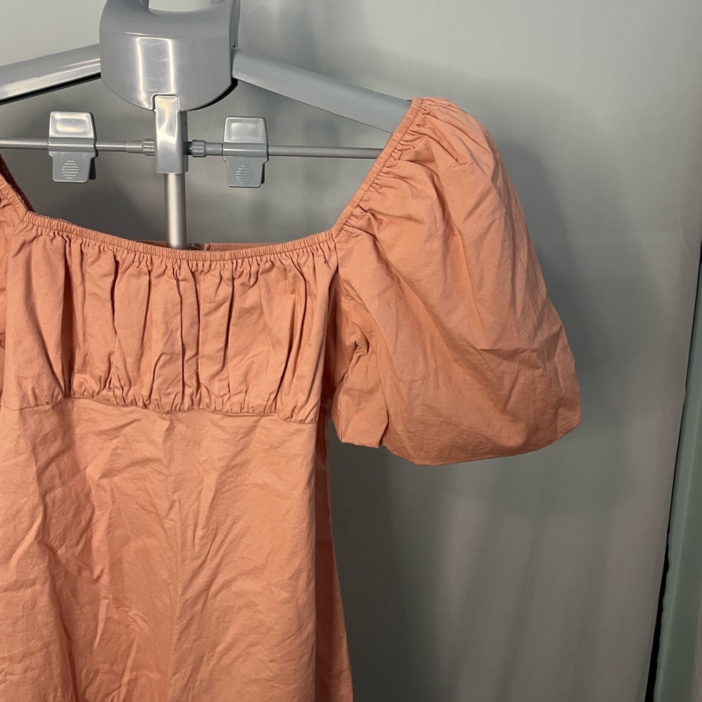 Forever 21 Poplin Puff Sleeves Pink Dress Size small - Picture 2 of 11